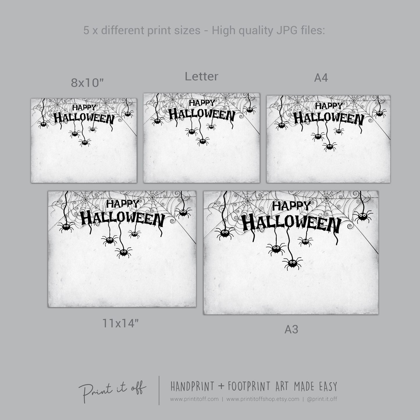 Halloween Spider Handprint Hand Art Craft / Kids Toddler Baby Card DIY Memory Activity Decoration Keepsake Printable / Print It Off