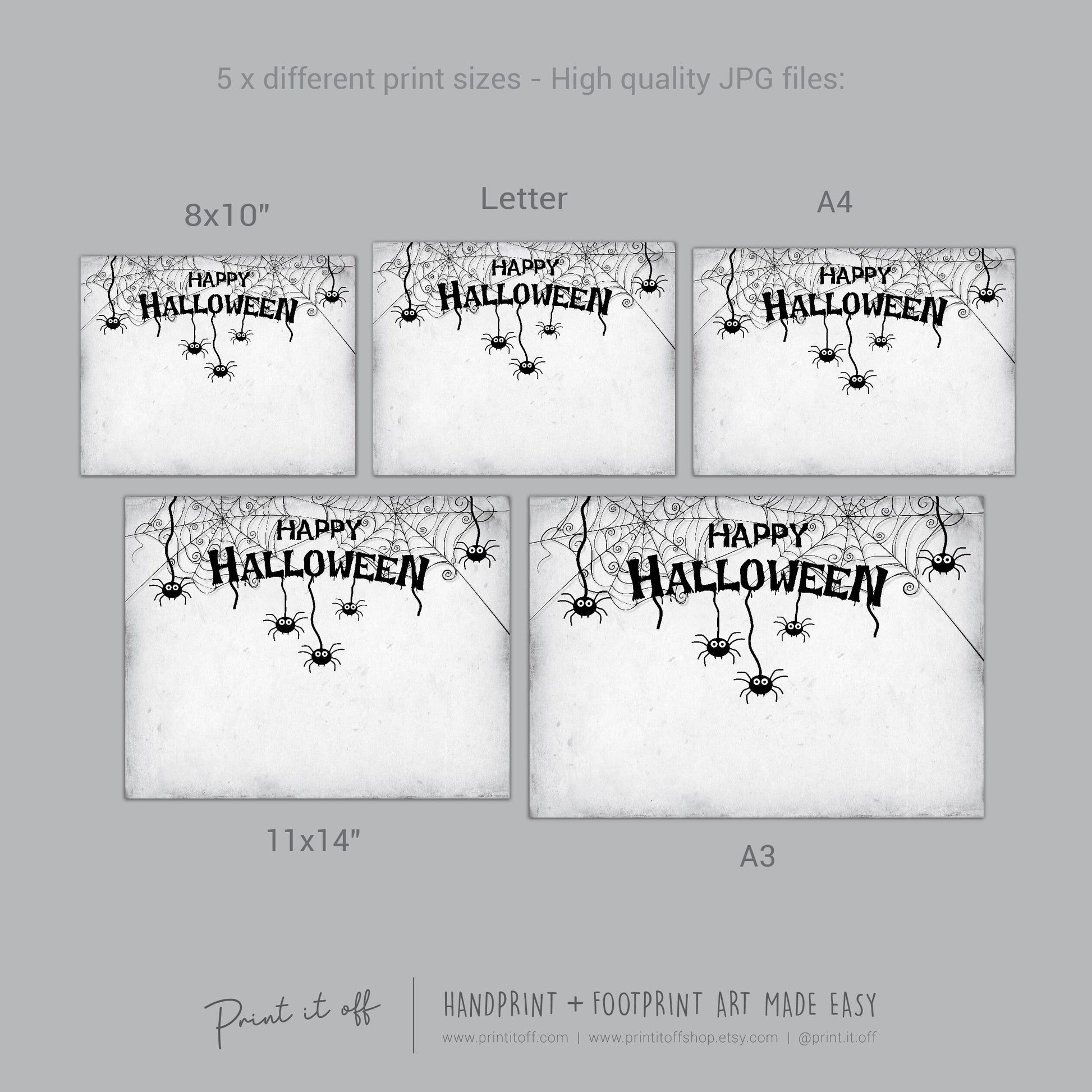 Halloween Spider Handprint Hand Art Craft / Kids Toddler Baby Card DIY Memory Activity Decoration Keepsake Printable / Print It Off