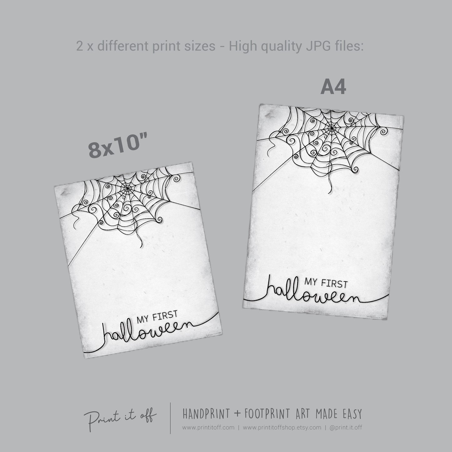 My First 1st Halloween Spider Handprint Hand Art Craft / Baby Card DIY Memory Activity Decoration Keepsake Printable / Print It Off