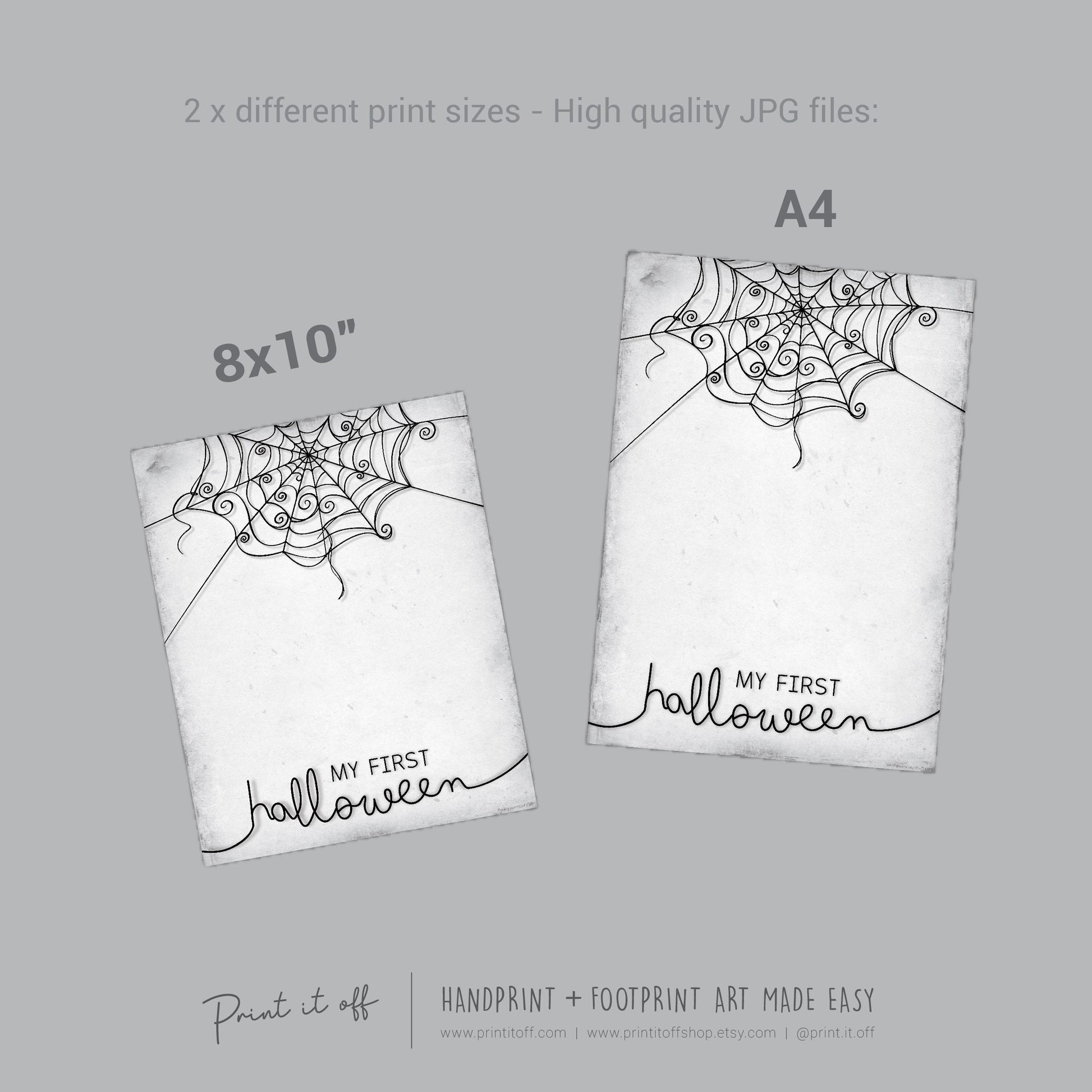 My First 1st Halloween Spider Handprint Hand Art Craft / Baby Card DIY Memory Activity Decoration Keepsake Printable / Print It Off