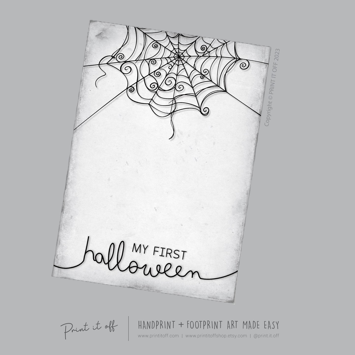 My First 1st Halloween Spider Handprint Hand Art Craft / Baby Card DIY Memory Activity Decoration Keepsake Printable / Print It Off