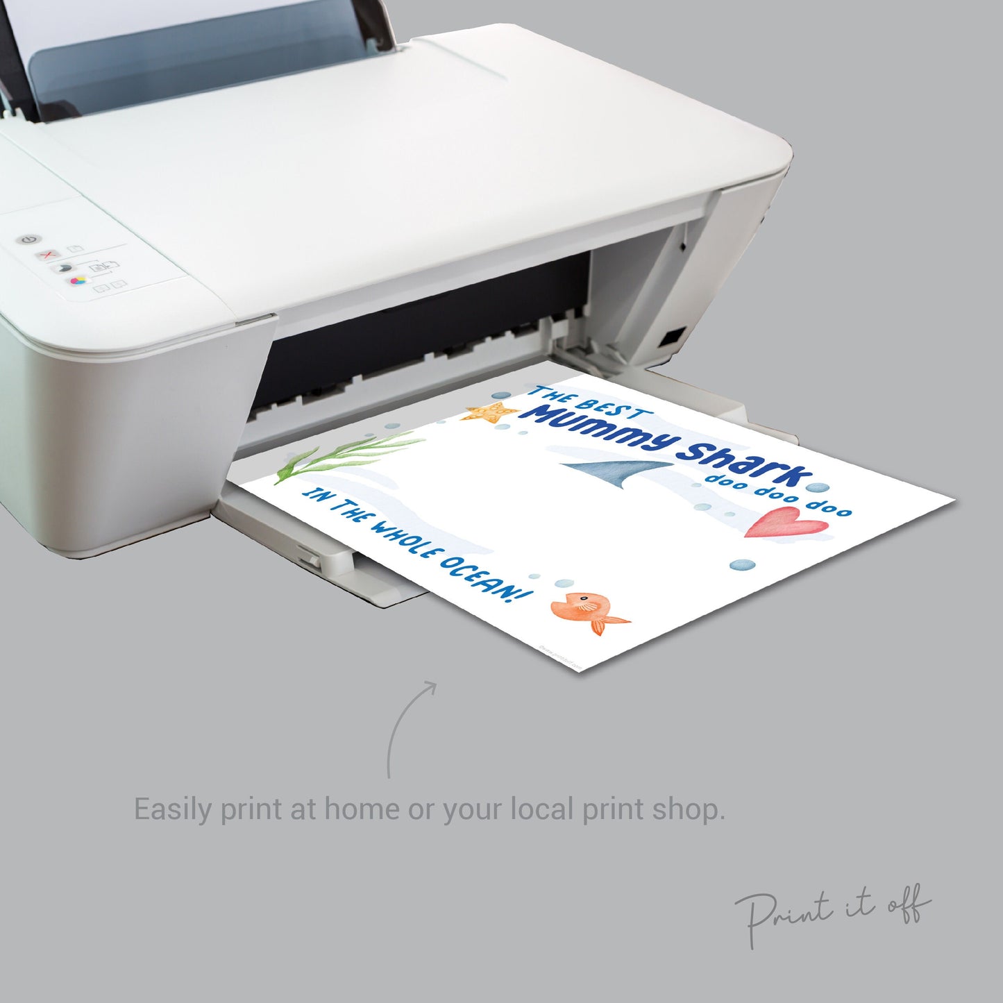 Best Mummy Shark / Footprint Handprint Art Craft Mum Mother's Day Birthday / Kids Baby Toddler / Keepsake Gift Card / PRINT IT OFF