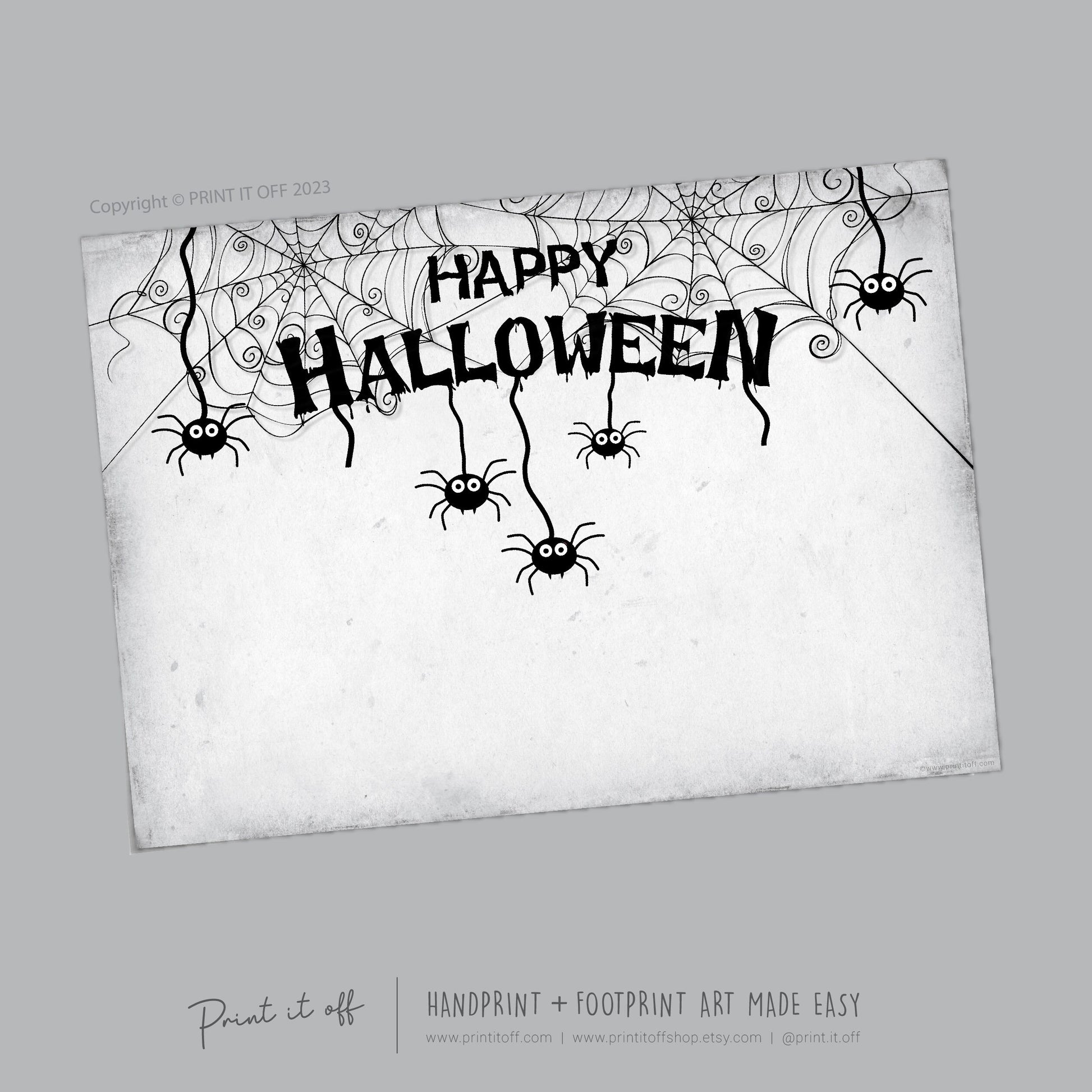 Halloween Spider Handprint Hand Art Craft / Kids Toddler Baby Card DIY Memory Activity Decoration Keepsake Printable / Print It Off