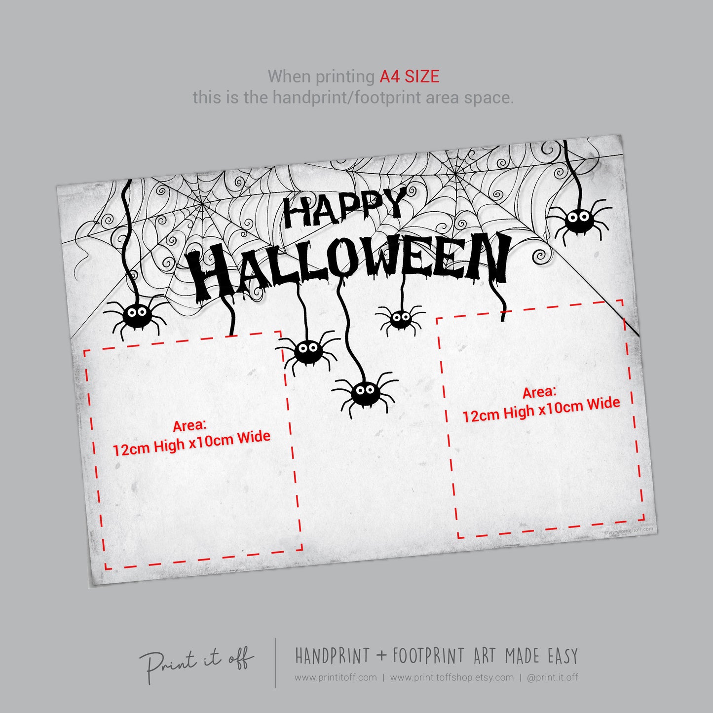 Halloween Spider Handprint Hand Art Craft / Kids Toddler Baby Card DIY Memory Activity Decoration Keepsake Printable / Print It Off