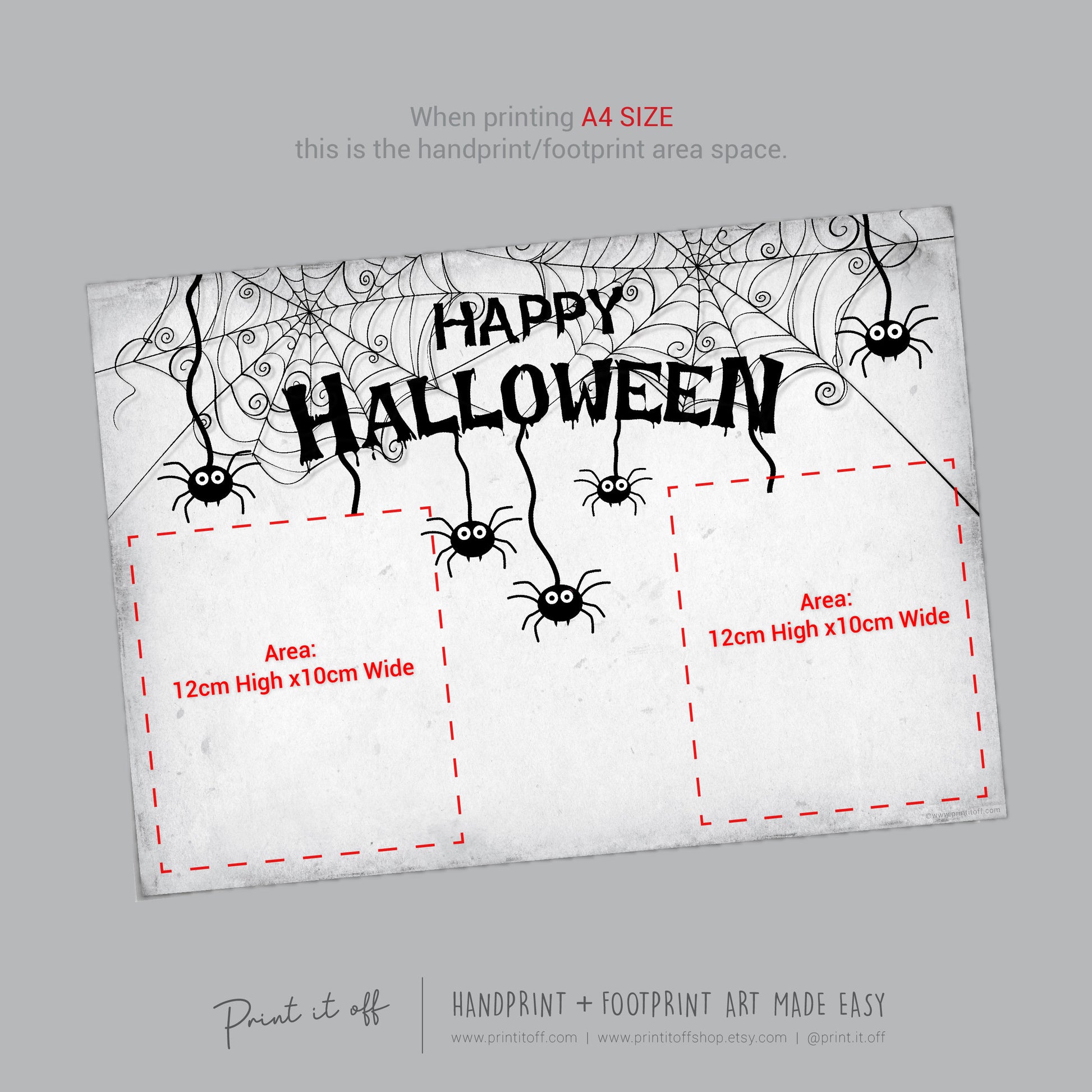 Halloween Spider Handprint Hand Art Craft / Kids Toddler Baby Card DIY Memory Activity Decoration Keepsake Printable / Print It Off