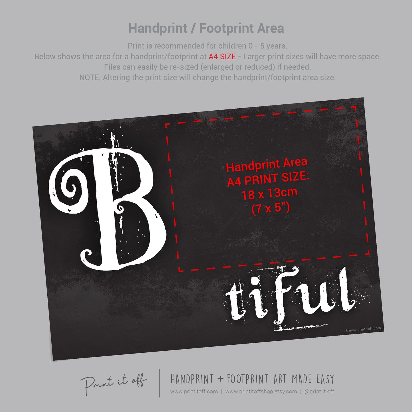 Boo-tiful Beautiful Ghost / Footprint Handprint Foot Hand Halloween Art Craft / Kids Toddler Baby DIY Memory Activity / Print It Off