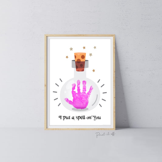 I Put a Spell On You Witch Footprint Handprint Foot Hand Halloween Art Craft / Kids Toddler Baby DIY Memory Activity / Print It Off