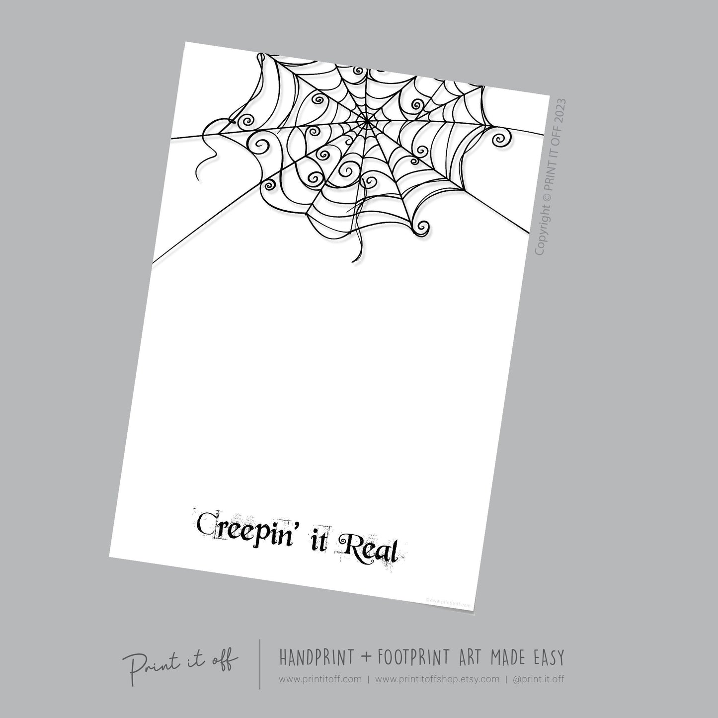 Creepin' it Real Spider Footprint Handprint Foot Hand Halloween Art Craft / Kids Toddler Baby DIY Memory Activity / Print It Off