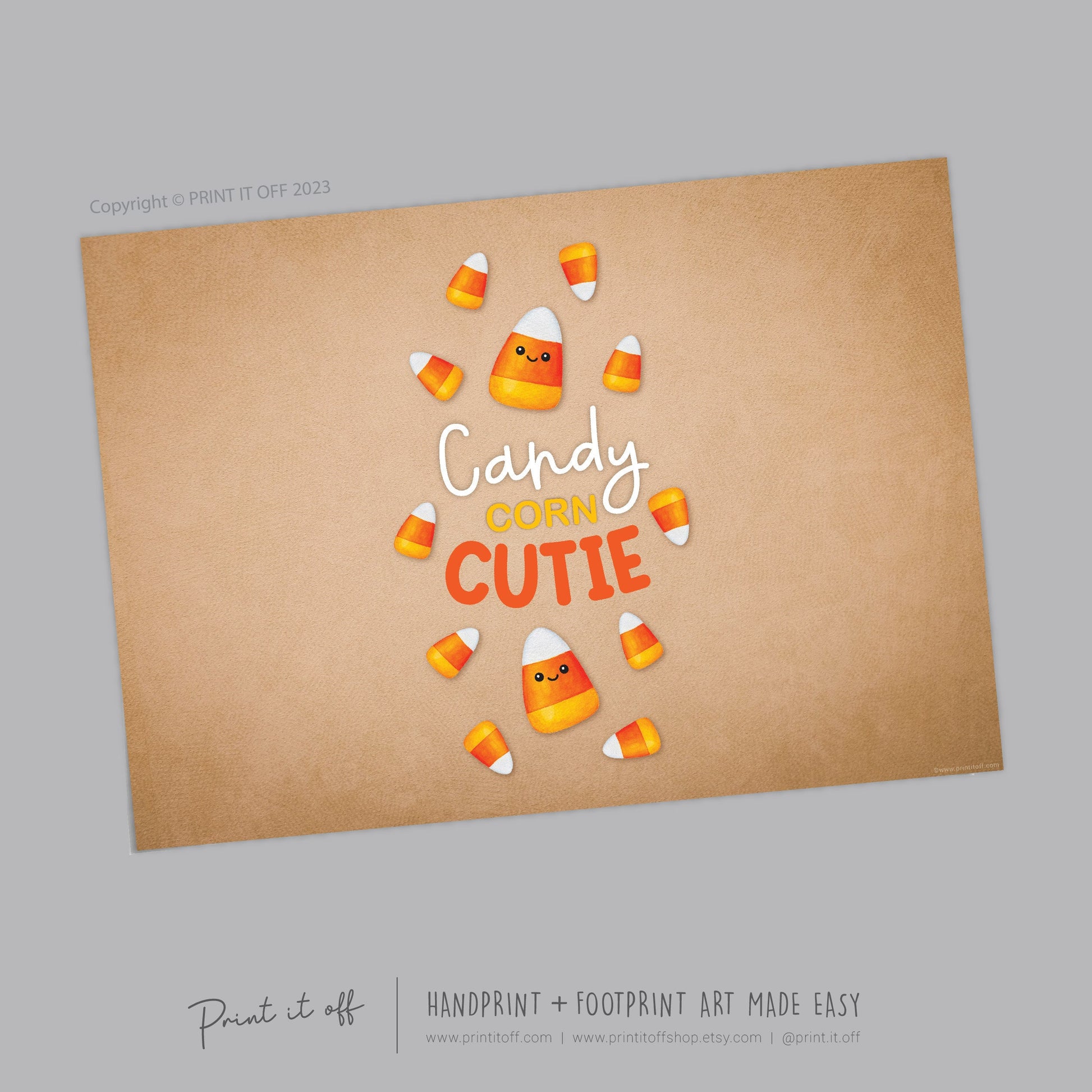 Candy Corn Cutie Footprint Handprint Foot Hand Halloween Art Craft / Kids Toddler Baby DIY Memory Activity / Print It Off