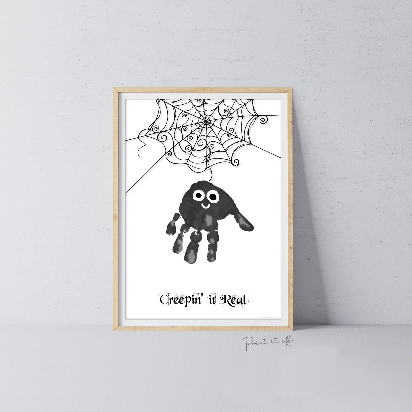 Creepin' it Real Spider Footprint Handprint Foot Hand Halloween Art Craft / Kids Toddler Baby DIY Memory Activity / Print It Off