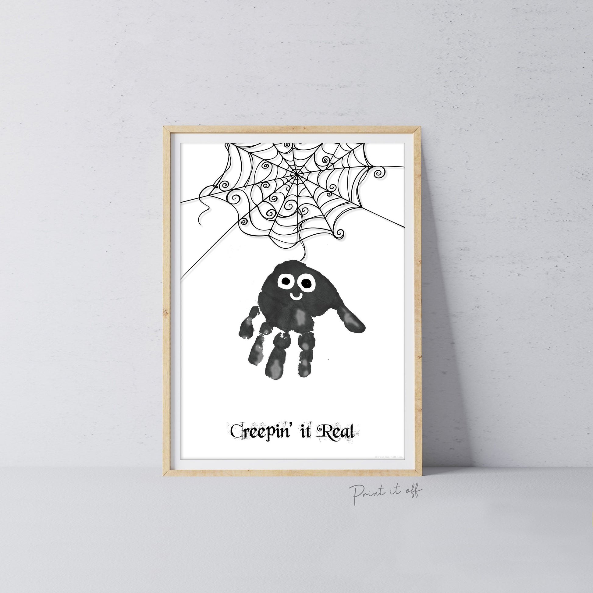Creepin' it Real Spider Footprint Handprint Foot Hand Halloween Art Craft / Kids Toddler Baby DIY Memory Activity / Print It Off
