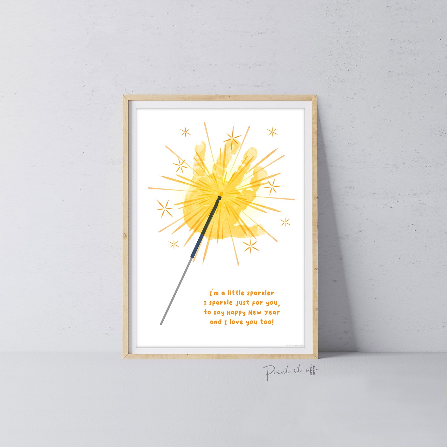 New Years Handprint Art Craft / Sparkler Fireworks / Baby Kids Toddler Hands / Keepsake Print Card Memory / PRINT IT OFF 0374