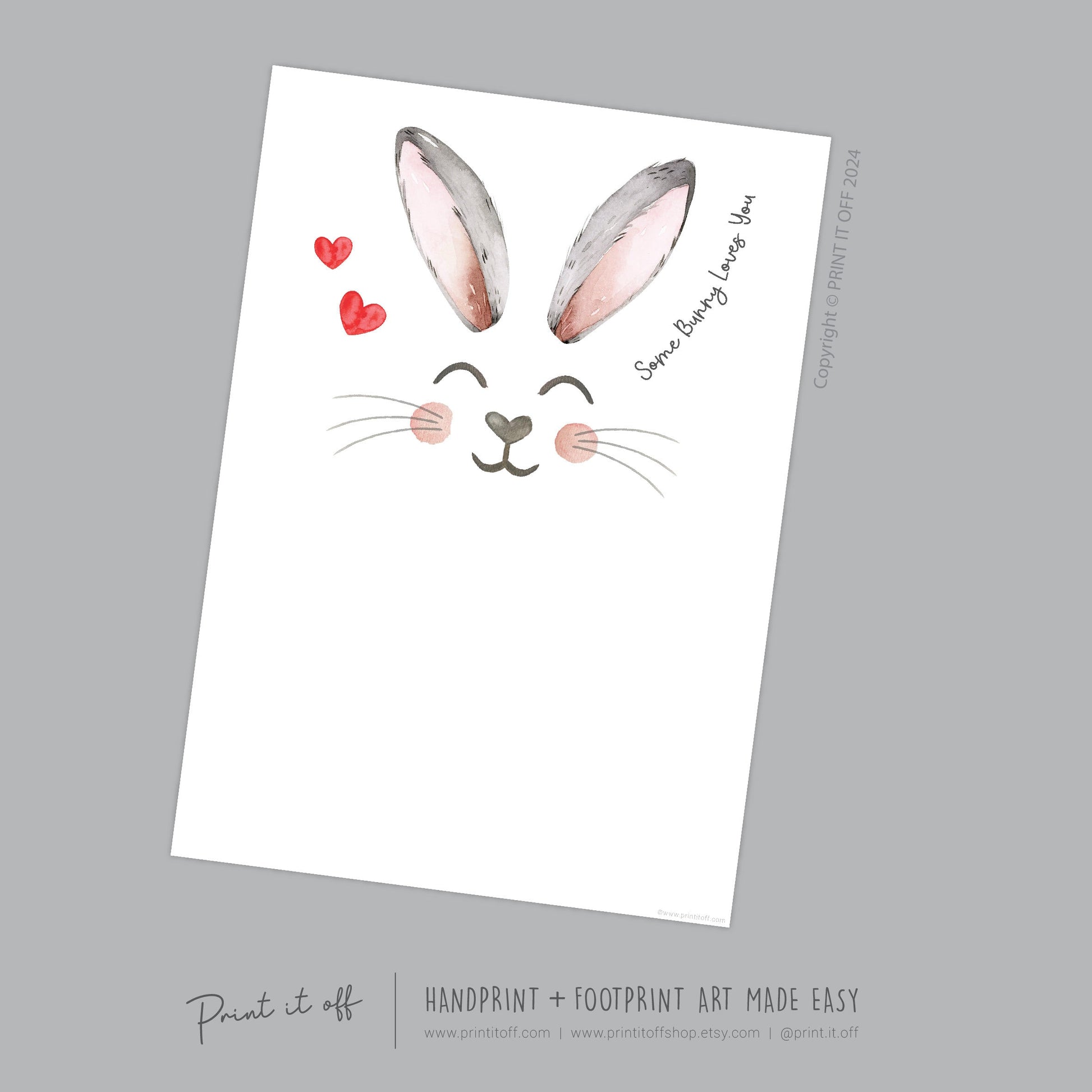Some bunny Loves You / Easter / Footprint Handprint Art / Baby Toddler / Keepsake Memory Craft DIY Card / Print It Off