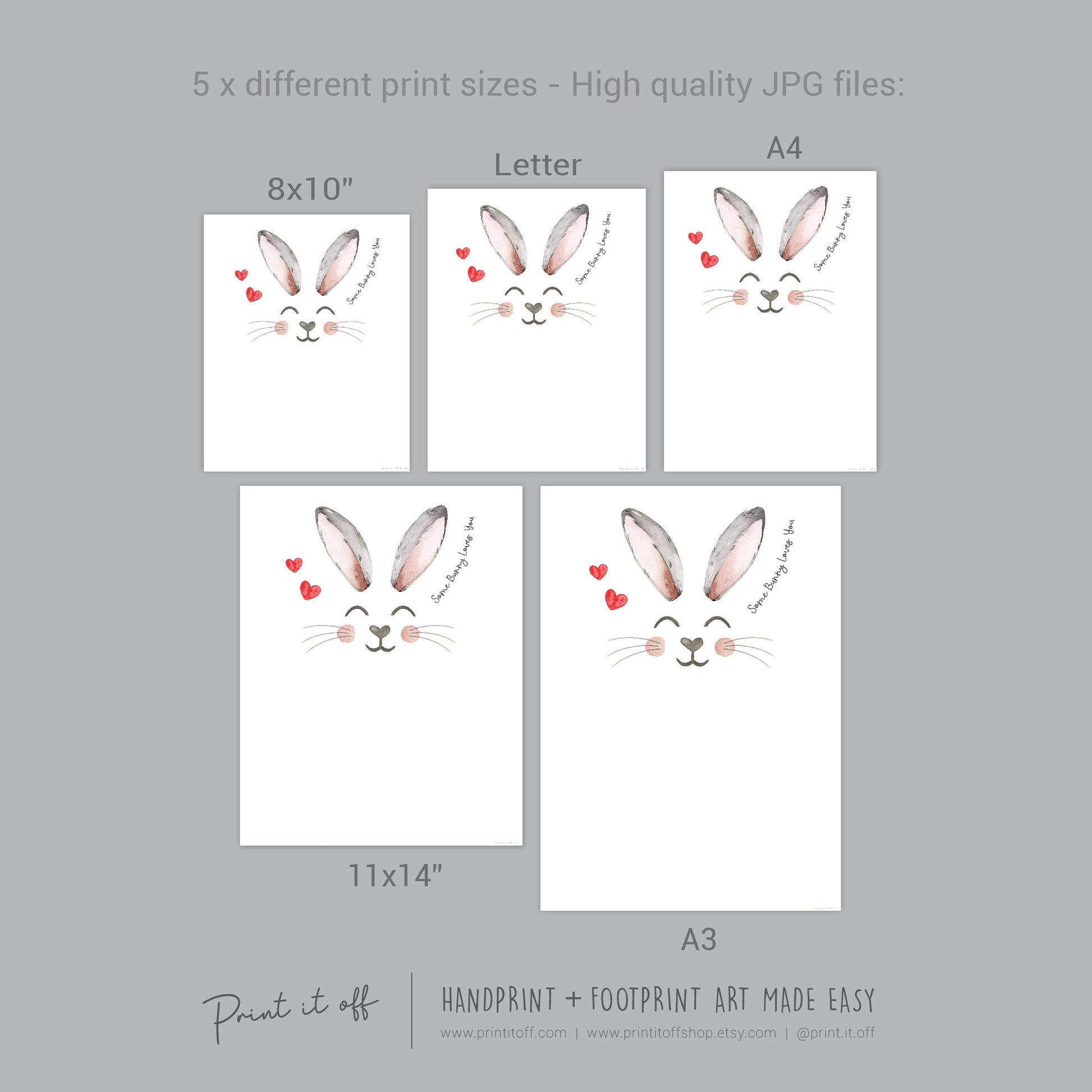 Some bunny Loves You / Easter / Footprint Handprint Art / Baby Toddler / Keepsake Memory Craft DIY Card / Print It Off
