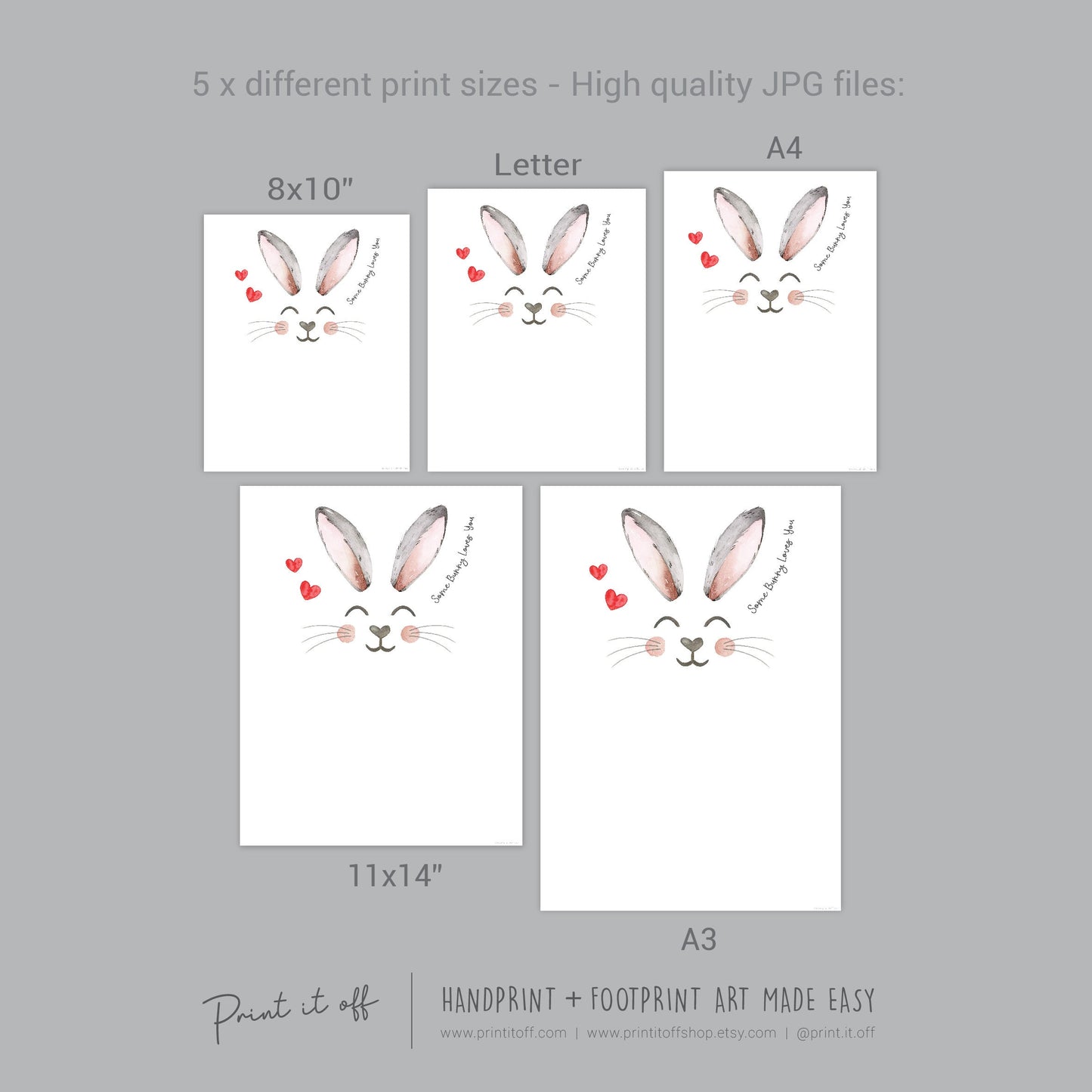Some bunny Loves You / Easter / Footprint Handprint Art / Baby Toddler / Keepsake Memory Craft DIY Card / Print It Off