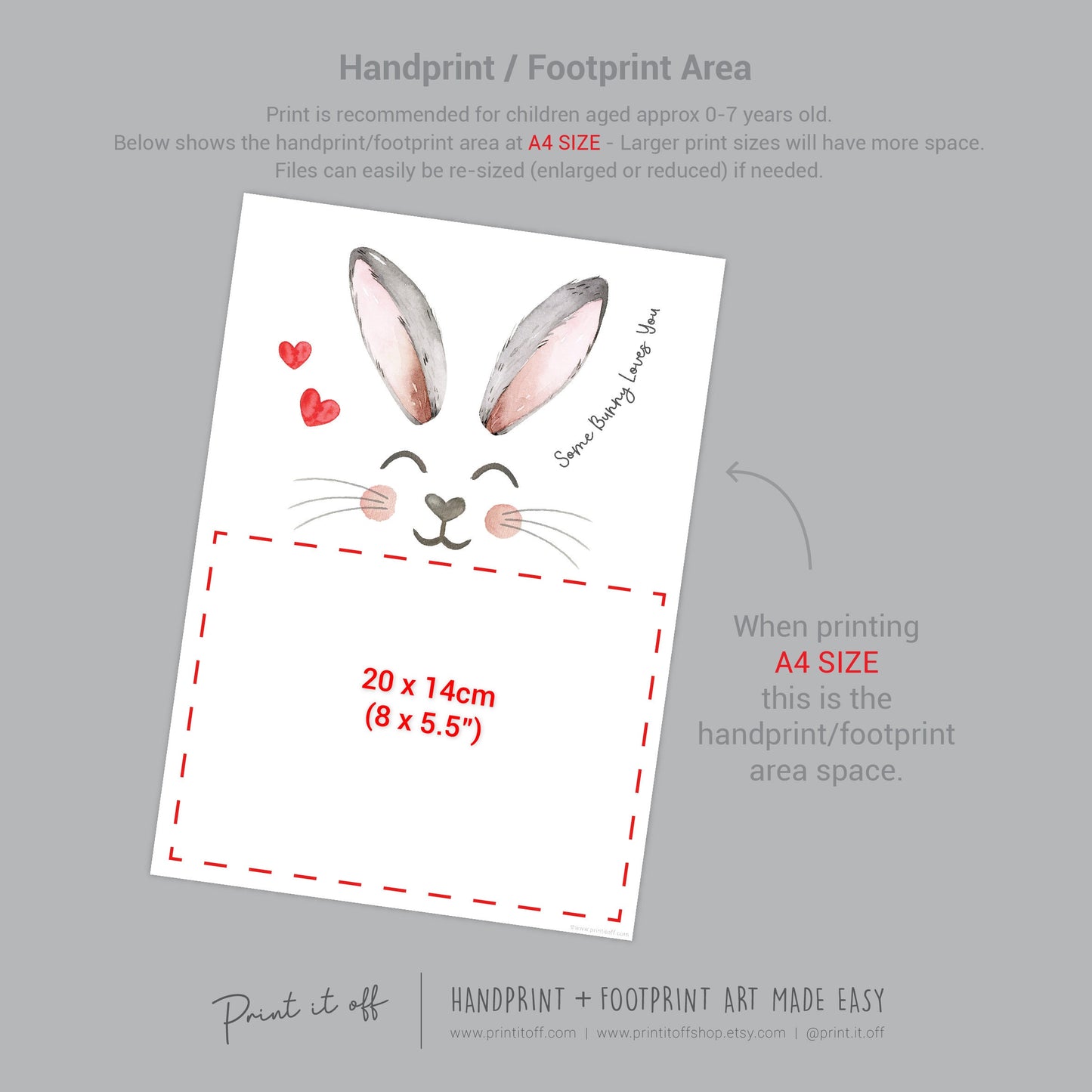 Some bunny Loves You / Easter / Footprint Handprint Art / Baby Toddler / Keepsake Memory Craft DIY Card / Print It Off
