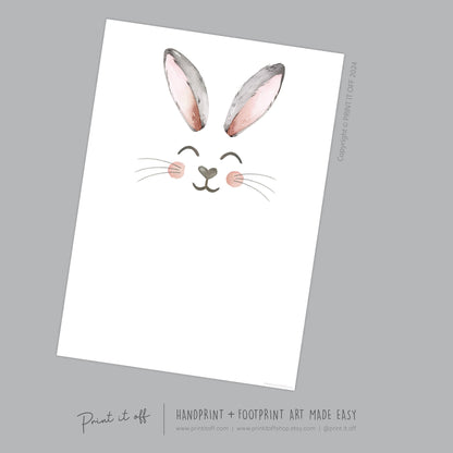 Bunny / Footprint Handprint Art / Baby Kids Toddler Easter / Feet Foot Keepsake Memory Craft DIY Card / Print It Off