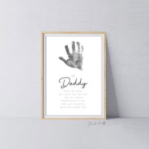 Daddy Handprint Poem / Hand Art Craft Dad Father's Day Birthday / Kids Baby Toddler / Activity Keepsake Gift Card Sign / PRINT IT OFF 0450