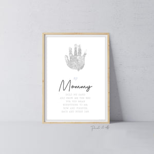 Mommy Handprint Poem / Hand Art Craft Mom Mother's Day Birthday / Kids Baby Toddler / Activity Keepsake Gift Card Sign / PRINT IT OFF