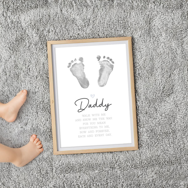 Daddy Footprint Poem / Foot Feet Art Craft Dad Father's Day Birthday / Kids Baby Toddler / Activity Keepsake Gift Card / PRINT IT OFF 0454