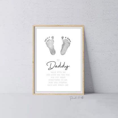 Daddy Footprint Poem / Foot Feet Art Craft Dad Father's Day Birthday / Kids Baby Toddler / Activity Keepsake Gift Card / PRINT IT OFF 0454