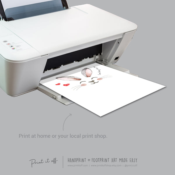 Some bunny Loves You / Easter / Footprint Handprint Art / Baby Toddler / Keepsake Memory Craft DIY Card / Print It Off 0832