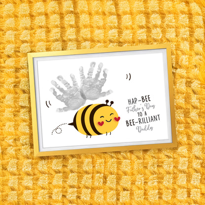 Hap-Bee Fathers Day Daddy Dad / Handprint Footprint Art Craft / Bumble Bee Wings / DIY Card Gift / Kids Baby Toddler / Print it Off 0869