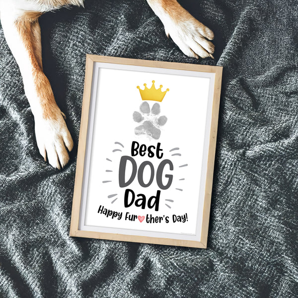 Best Dog Dad Happy Father's Day - Dog Cat Paw-Print Art Craft Printable Keepsake Gift Template - PRINT IT OFF 0947