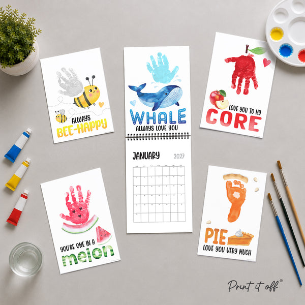 40 Handprint & Footprint Craft Bundle | Printable Kids Art Activities | Baby Keepsake Templates | Preschool Toddler Gift | PRINT IT OFF 0950