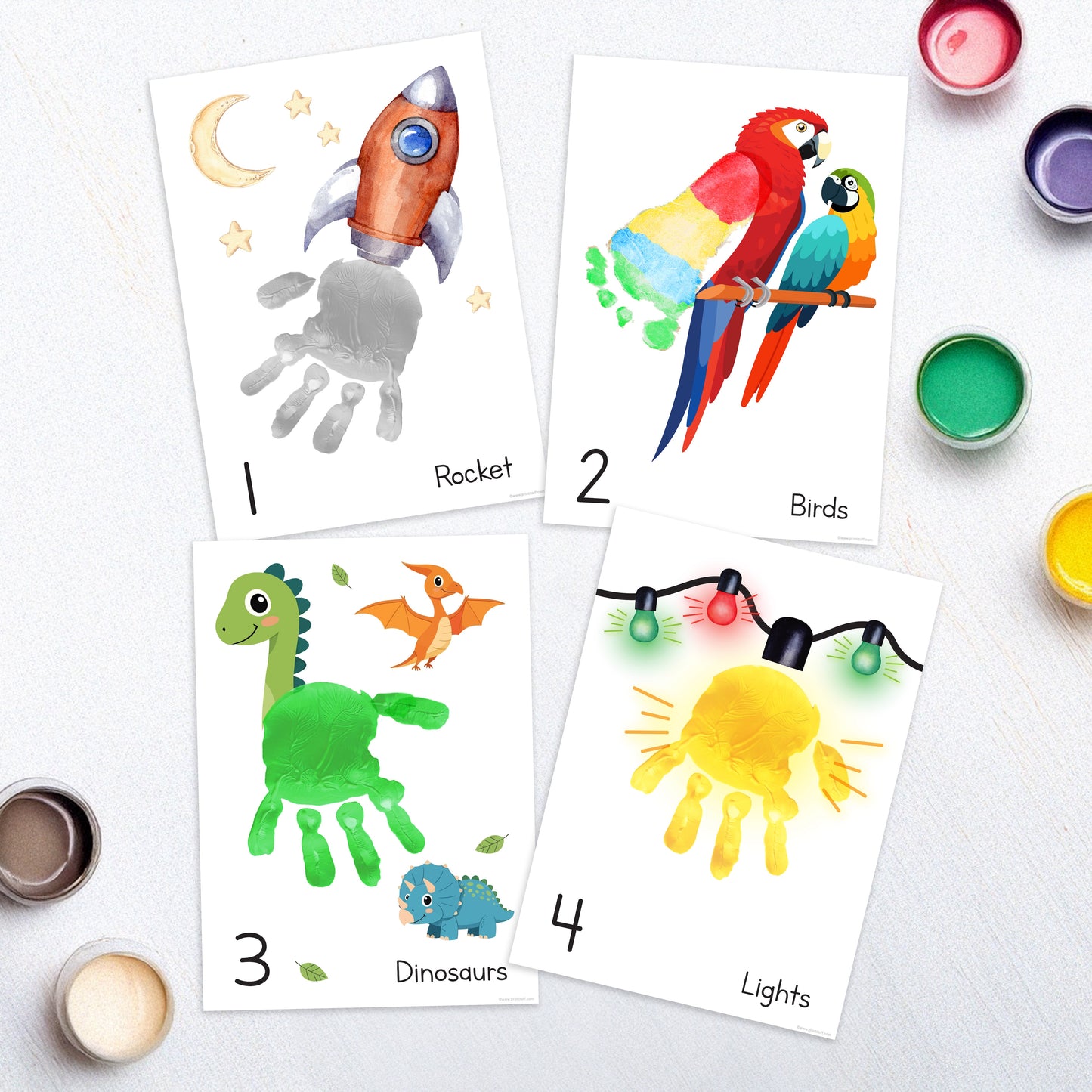 Counting Numbers 1 - 20 Handprint Footprint Art Craft Pack Book / Learning Baby Kids Toddler Memory Keepsake Template / Print It Off 0969