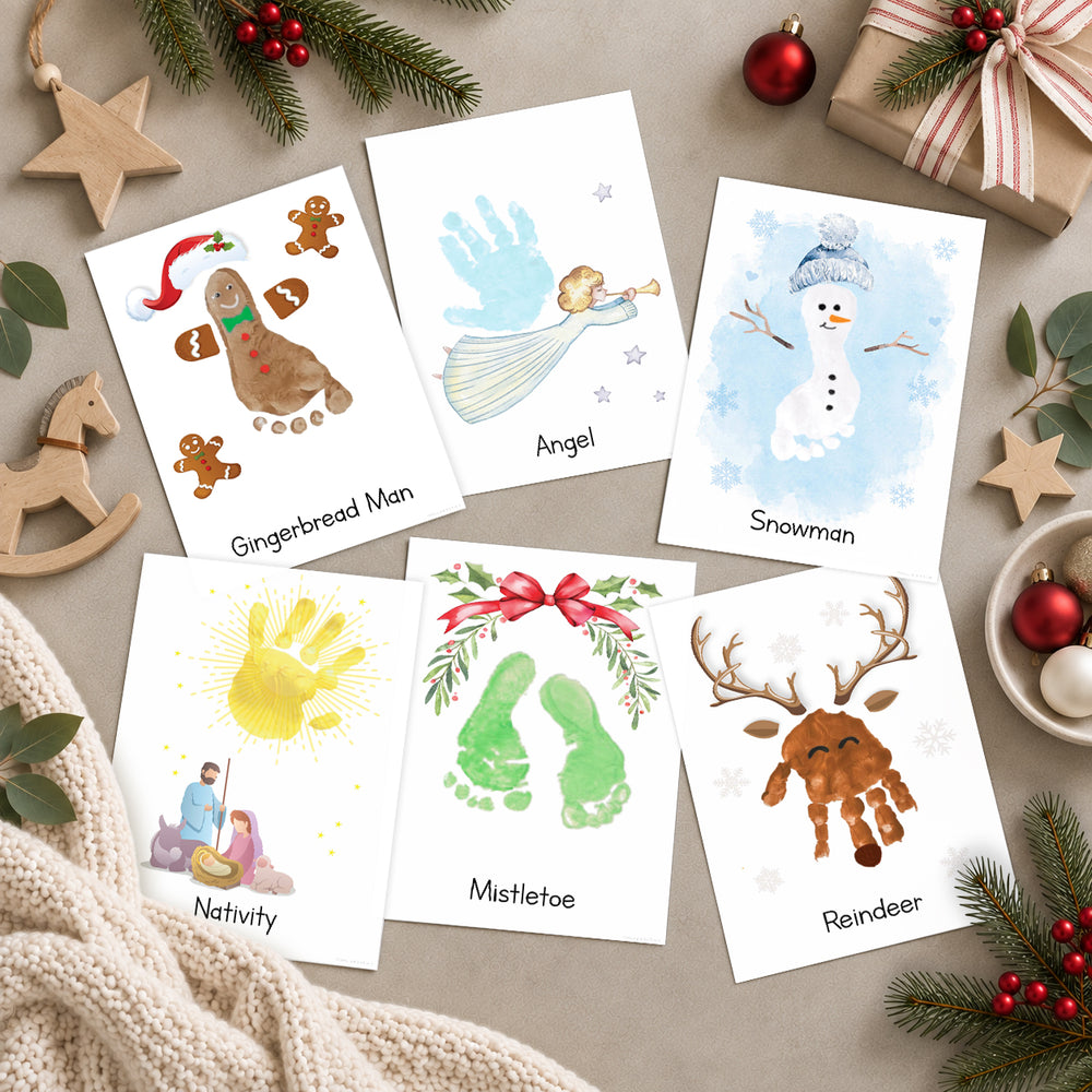 Christmas Handprint & Footprint Art, Printable Kids Craft Templates, Christmas Words Learning, Toddler Preschool Keepsake PRINT IT OFF