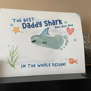 Best Daddy Shark / Footprint Handprint Art Craft Dad Father's Day Birthday / Kids Baby Toddler / Keepsake Gift Card / PRINT IT OFF