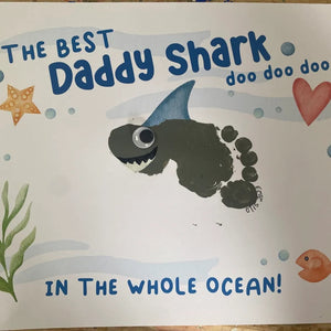Best Daddy Shark / Footprint Handprint Art Craft Dad Father's Day Birthday / Kids Baby Toddler / Keepsake Gift Card / PRINT IT OFF