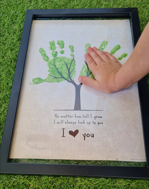 Handprint Art Craft Tree Hands / No Matter how tall I grow / I Love You / Kids Baby Toddler Keepsake Memory / DIY Print Card Gift 0057