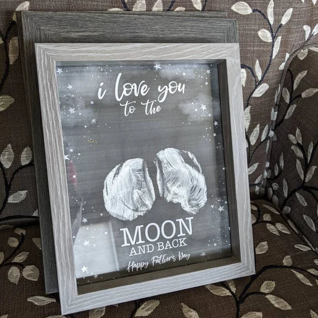 Love You To The Moon &amp; Back / Bottom Print / Father's Day / Handprint Art Craft / Kids Newborn Baby Bum Keepsake Memory DIY Card Print