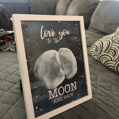 love you to the moon and back baby bottom print