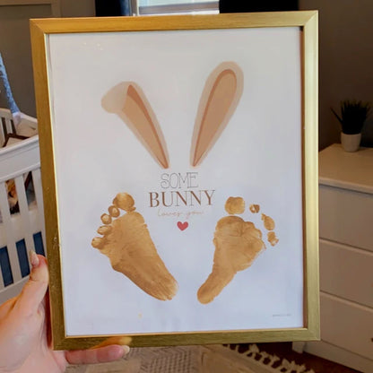 Some Bunny Loves You / Easter Feet / Footprint Handprint Art / Craft Card Gift Activity / Baby Kids Toddler Keepsake / PRINT IT OFF 0211