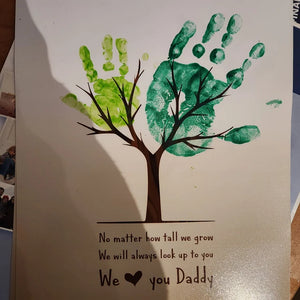 We Love You Daddy Tree / Handprint Footprint Art Craft / Fathers Day Dad / Kids Baby Toddler Keepsake / Card Gift DIY / Print It Off 0004