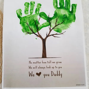 We Love You Daddy Tree / Handprint Footprint Art Craft / Fathers Day Dad / Kids Baby Toddler Keepsake / Card Gift DIY / Print It Off 0004