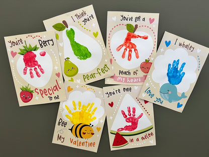 Valentine's Pack Handprint Footprint Art / DIY Card Craft / Kids Baby Toddler / Print it Off 0821