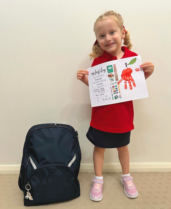 My 1st First Day School / Kindergarten Pre-K Daycare Pre-School / Handprint DIY Art Craft / Board Sign Template Teacher / Print it Off 0759