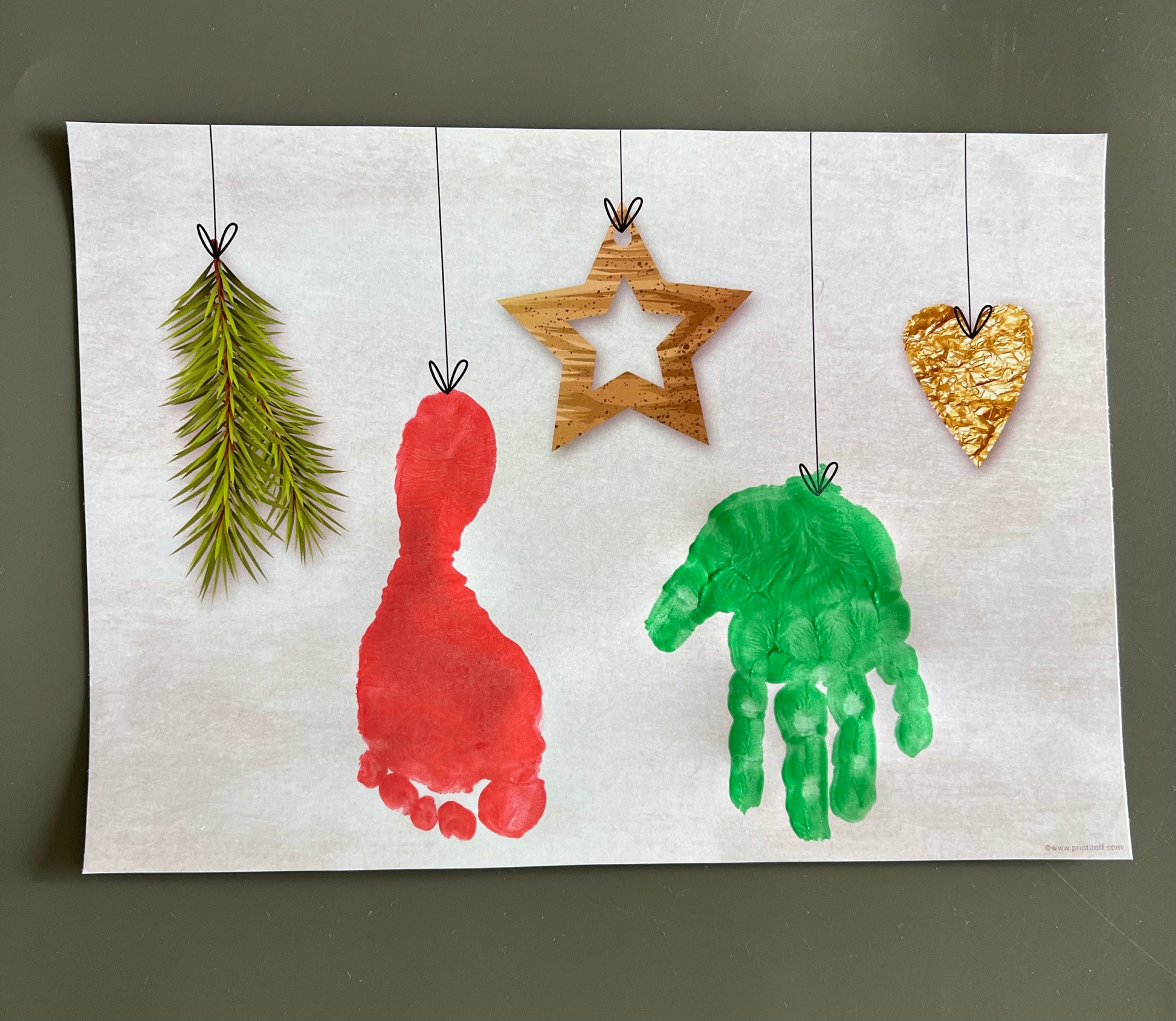 Christmas Ornament, Child's Artwork, Custom Christmas Ornament, Babies  First Christmas, Child's Handprint 