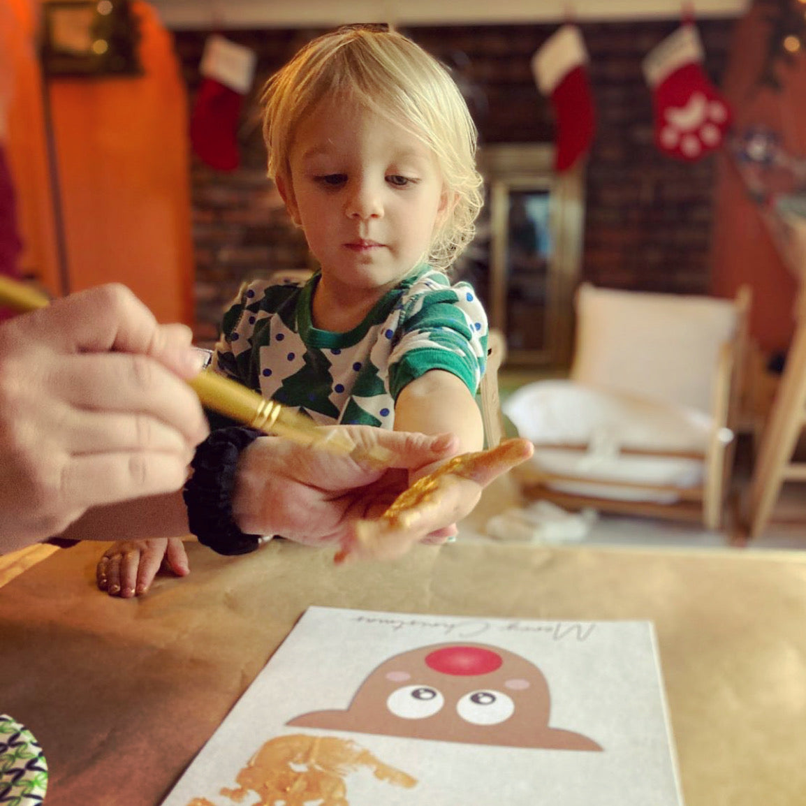 Christmas Xmas Pack Handprint Footprint Foot Hand Art Craft / Baby Toddler Kids / DIY Card Gift Activity Memory Keepsake / Print It Off 0635