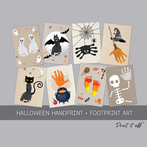 Halloween Handprint Footprint Art Craft / Baby Kids Child Toddler / Activity Wall Prints Printable Memory Keepsake Decor Decorations 0581