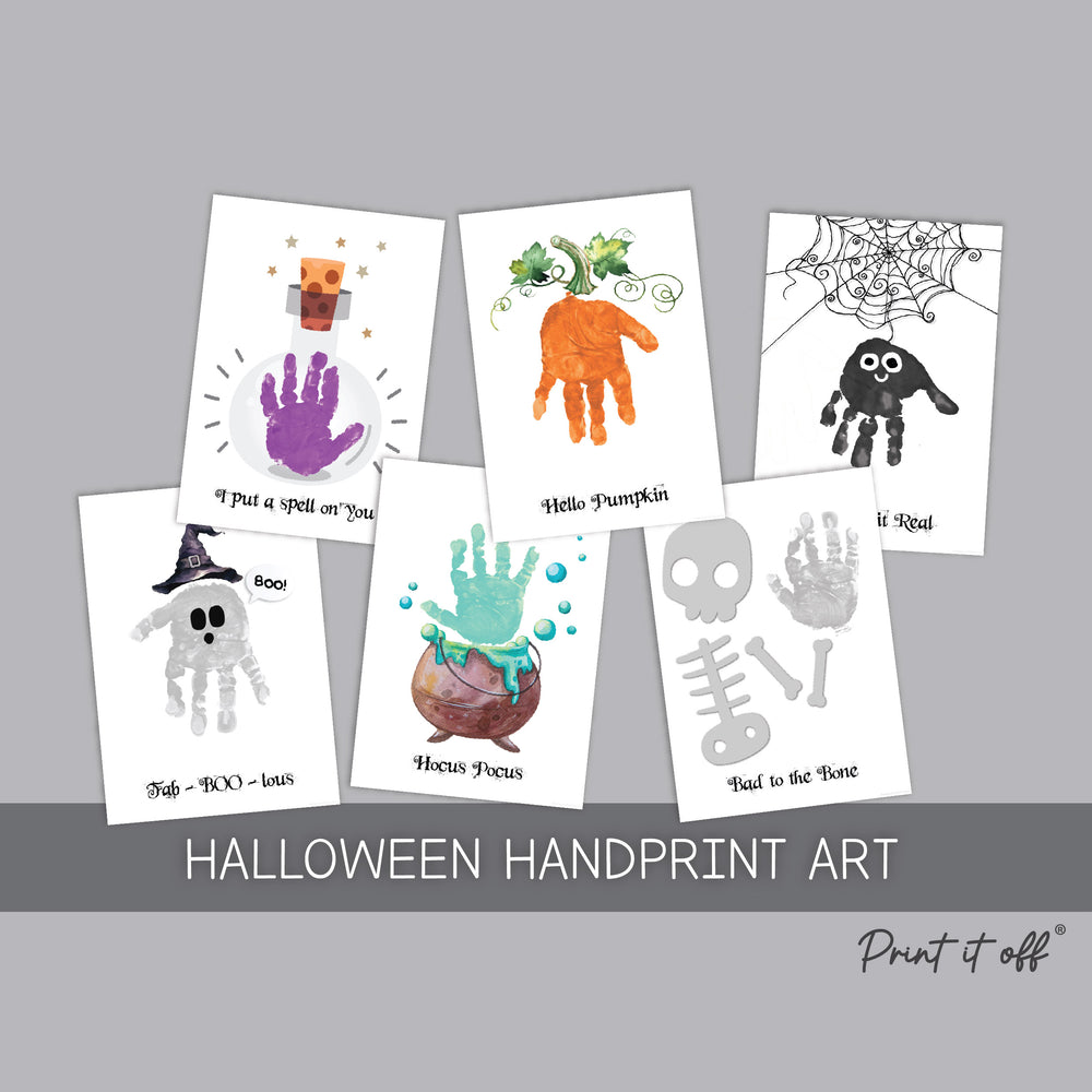 Halloween Pack - Handprint Footprint Foot Hand Art Craft / Kids Toddler Baby DIY Memory Activity / Print It Off