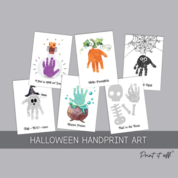 Halloween Pack - Handprint Footprint Foot Hand Art Craft / Kids Toddler Baby DIY Memory Activity / Print It Off