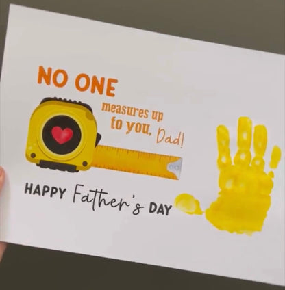 No One Measures Up Dad Daddy Handprint Art Craft / First Father's Day / Kids Baby Child Hand / Activity Gift DIY Card / Print it off 0736