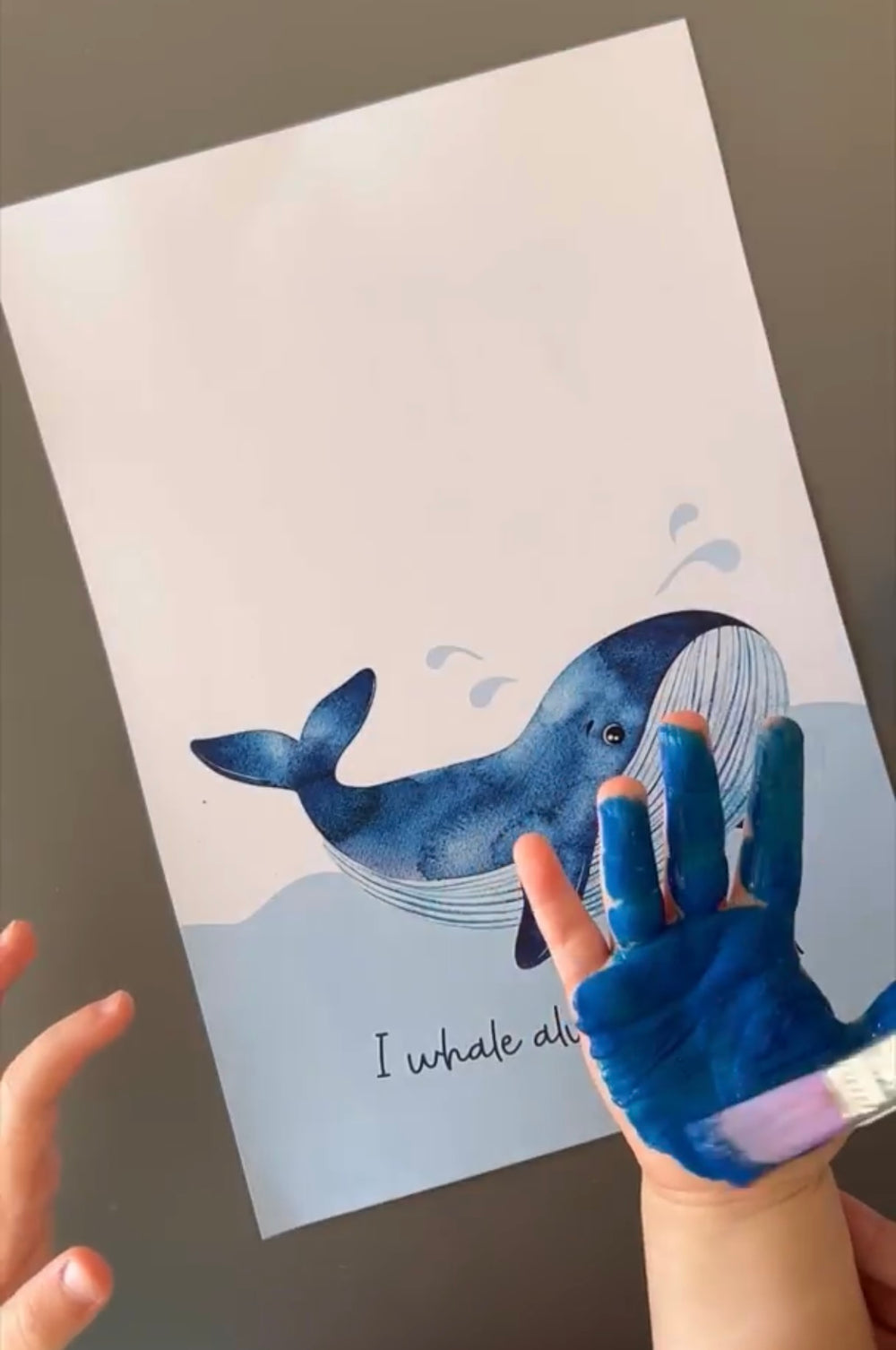 I whale always love you / Footprint Handprint Art Craft / Mother&#39;s Father&#39;s Day / Kids Baby Toddler / Keepsake Gift Card