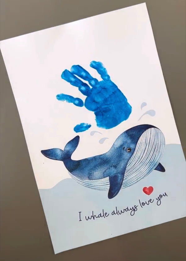 I whale always love you / Footprint Handprint Art Craft / Mother's Father's Day / Kids Baby Toddler / Keepsake Gift Card PRINT IT OFF 0749