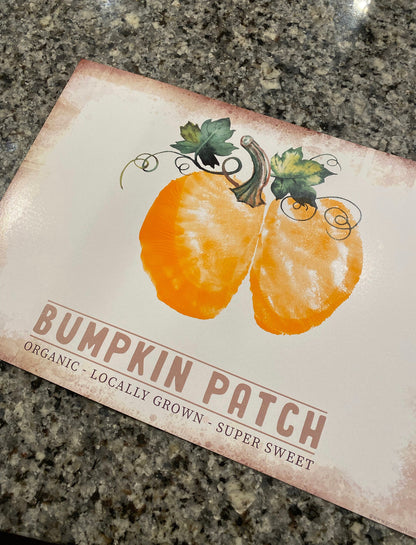 Bumpkin Patch / Pumpkin Bumkin / Baby Toddler Bum Bottom Print / First Halloween Sign / Art Craft Print Memory Keepsake Decor 0326